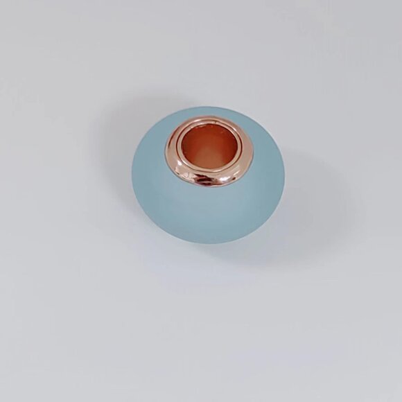 Pandora Matte Blue Murano Glass Charm Bead with box, Rose Gold-Plated - Picture 2 of 4